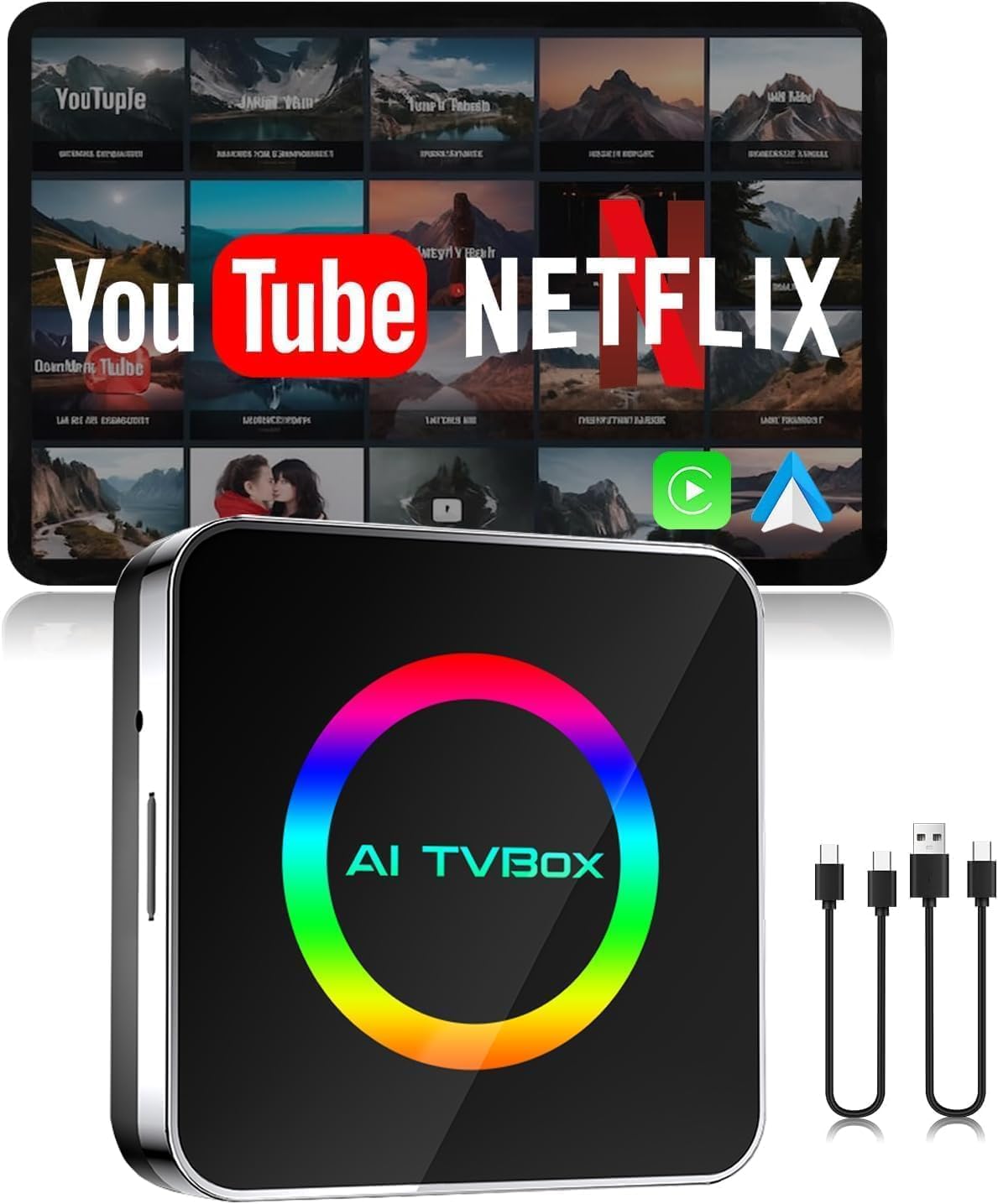 Amazon.com: Wireless Carplay Adapter 2025 Netflix Ai Box for